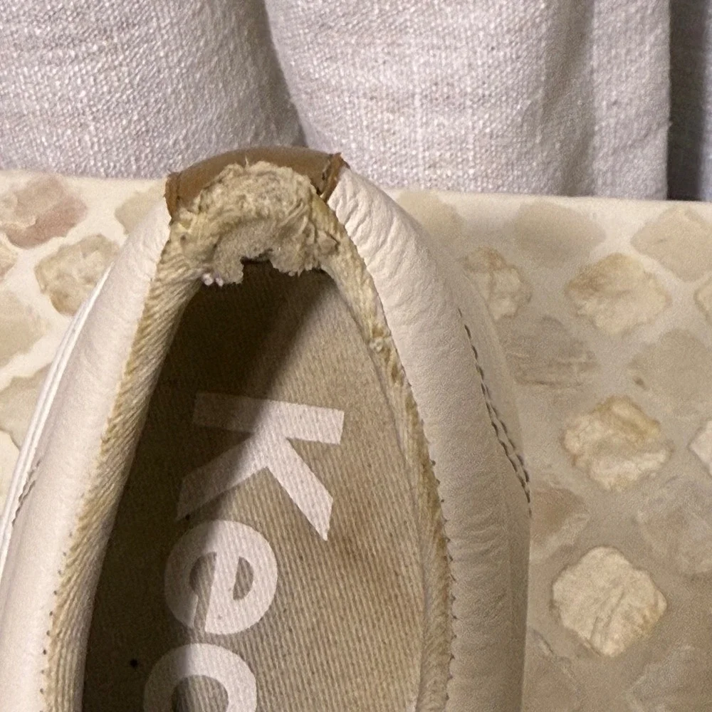 Keds Womens WH68090 Cream Gold Leather‎ Platform Sneakers Size 7.5